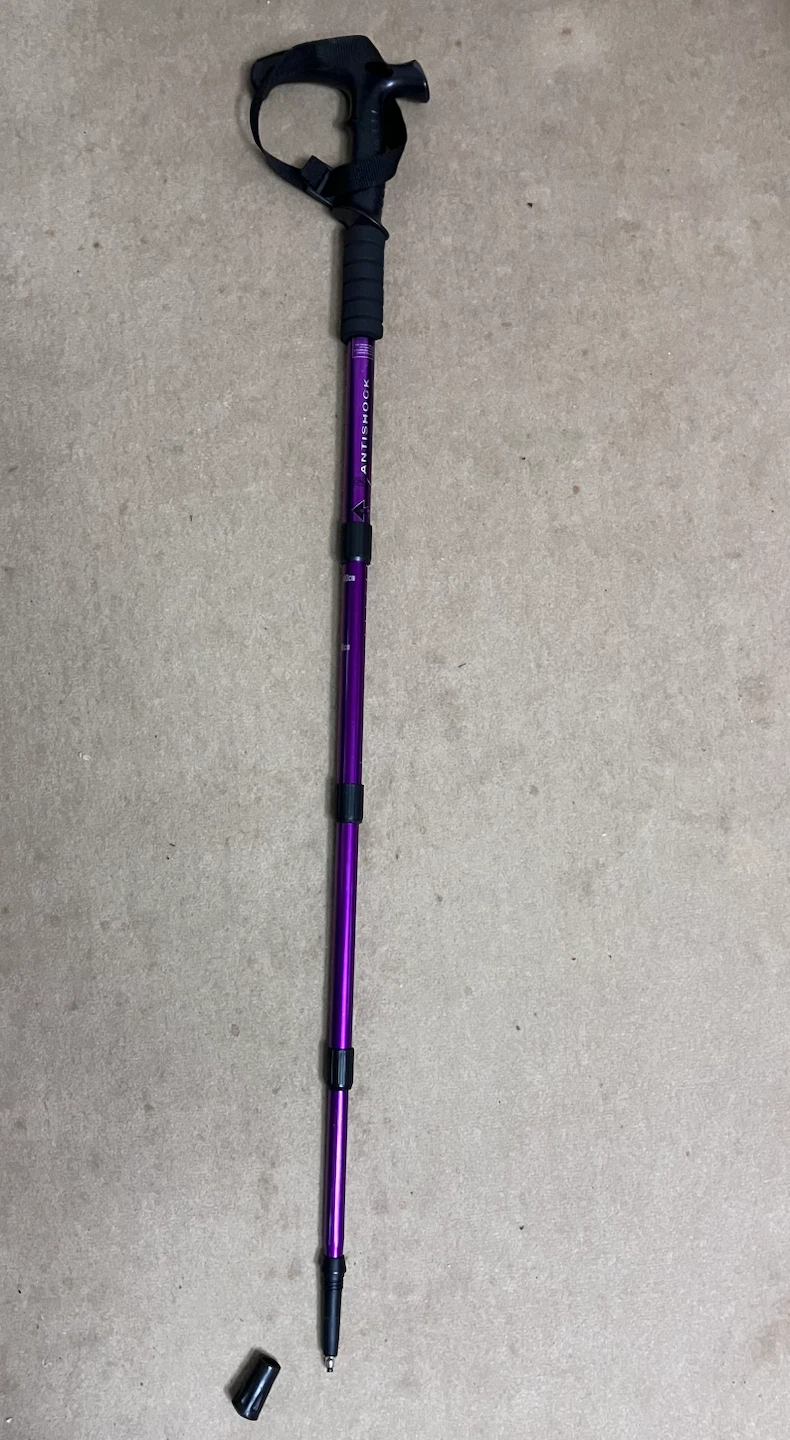 アンチショック機能付き トレッキングポール パープルの写真3枚目