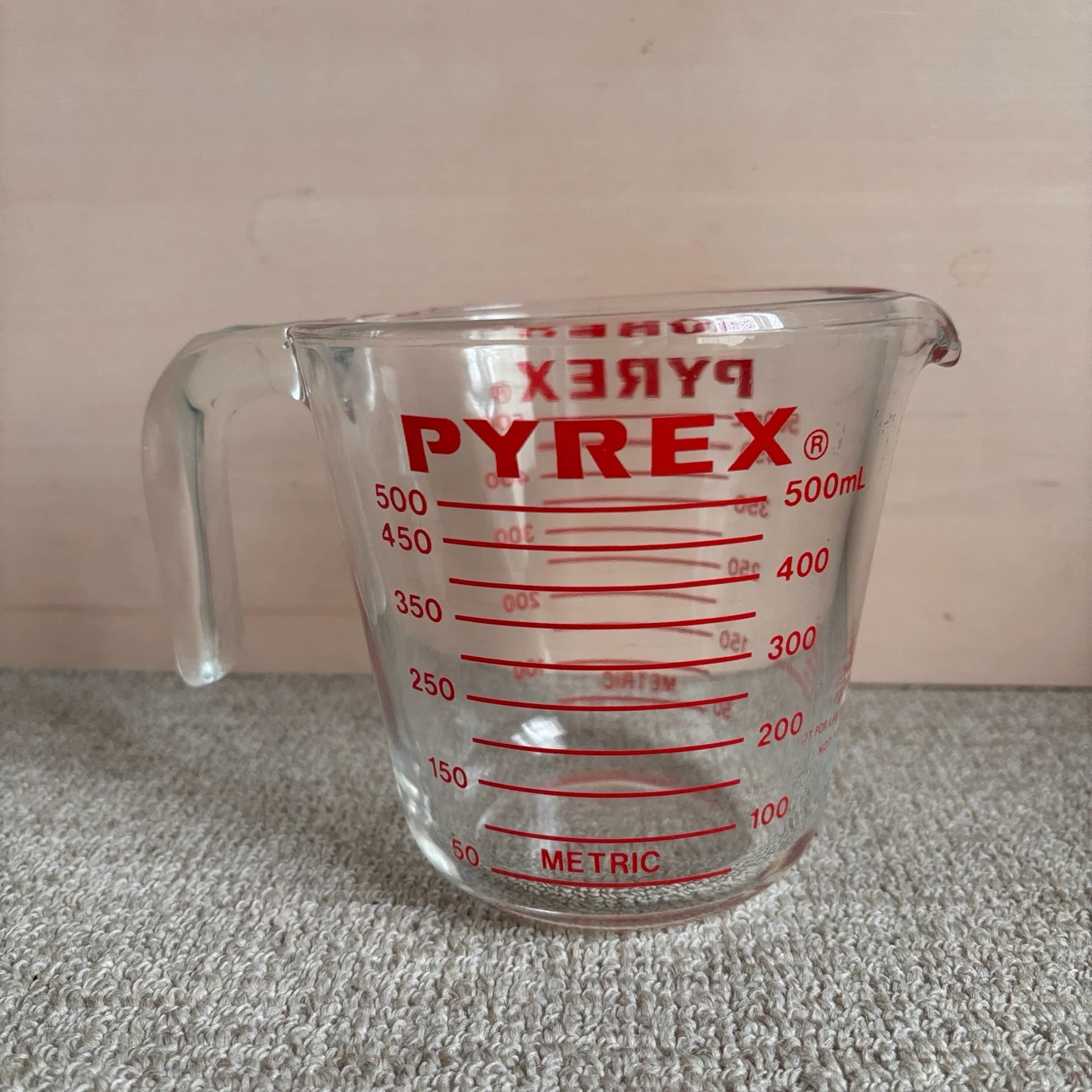USA 製 PYREX ガラス製 メジャーカップ 500ml 旧ロゴ レアの写真2枚目