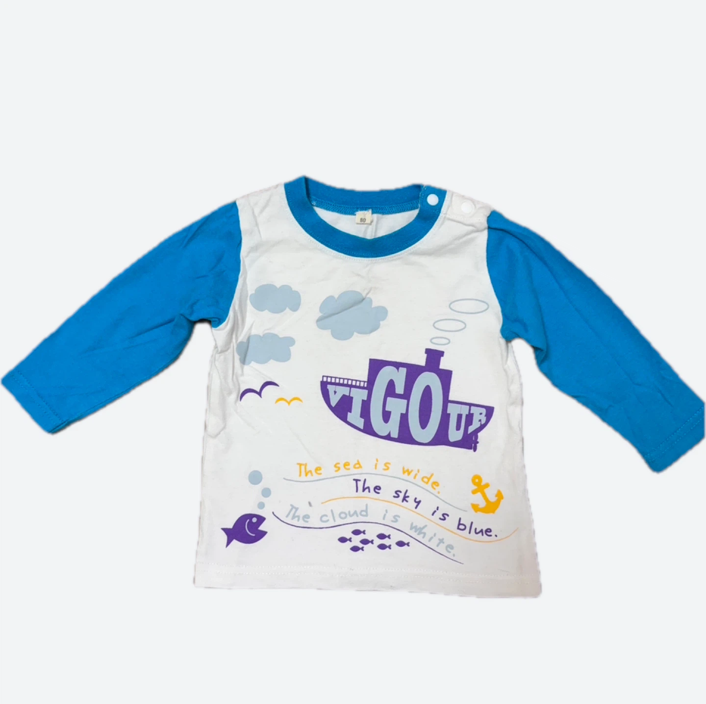 船柄 長袖Tシャツ 80cm