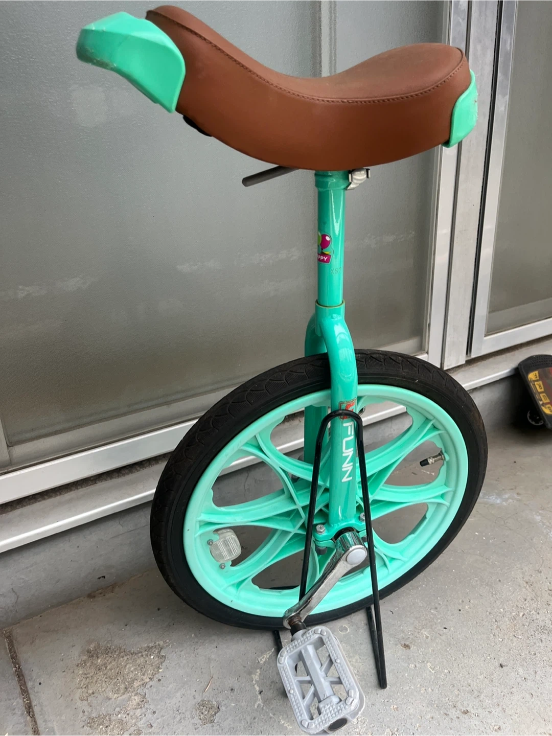一輪車 エメラルドグリーン ブラウンサドル