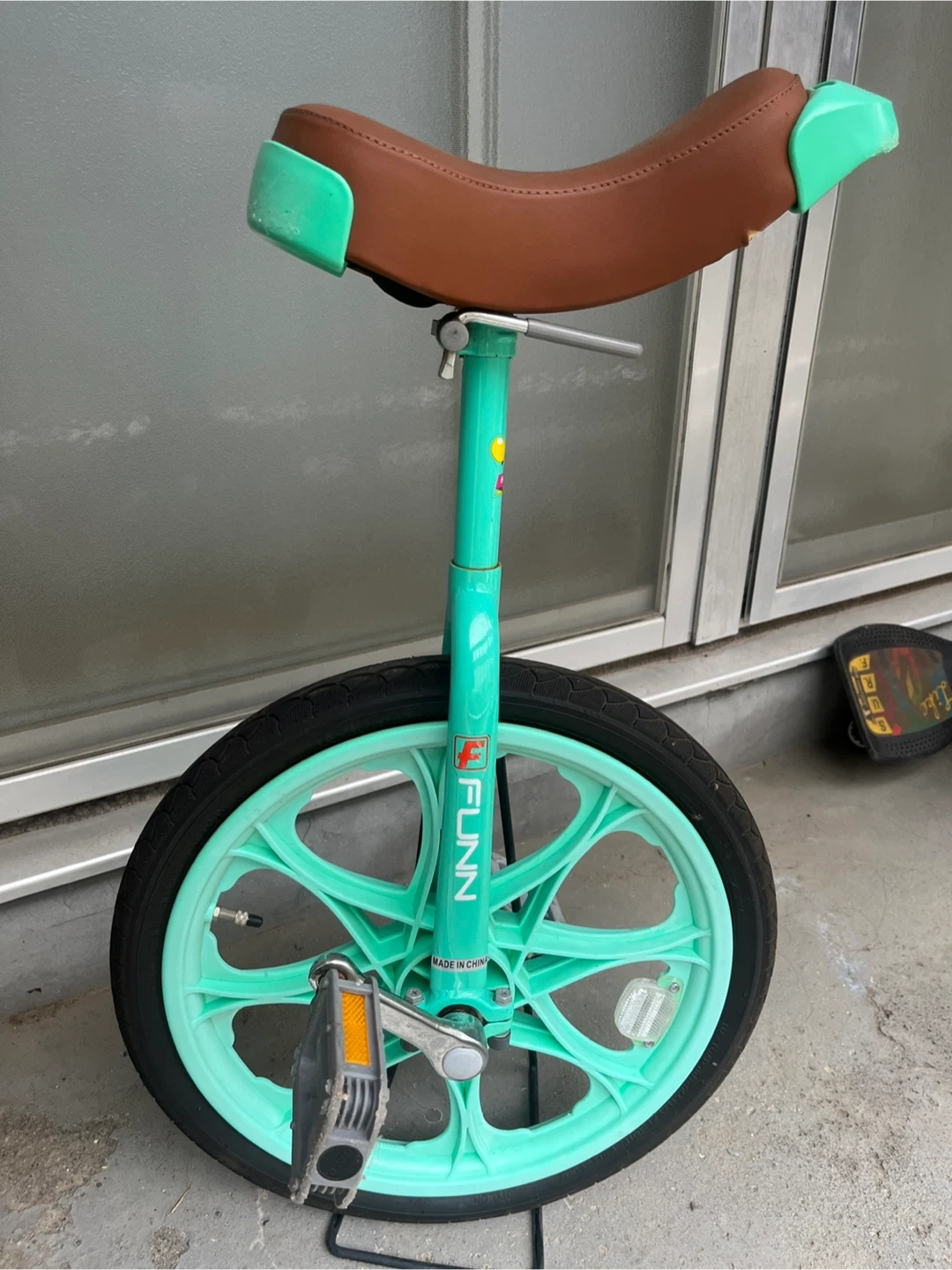 一輪車 エメラルドグリーン ブラウンサドルの写真2枚目