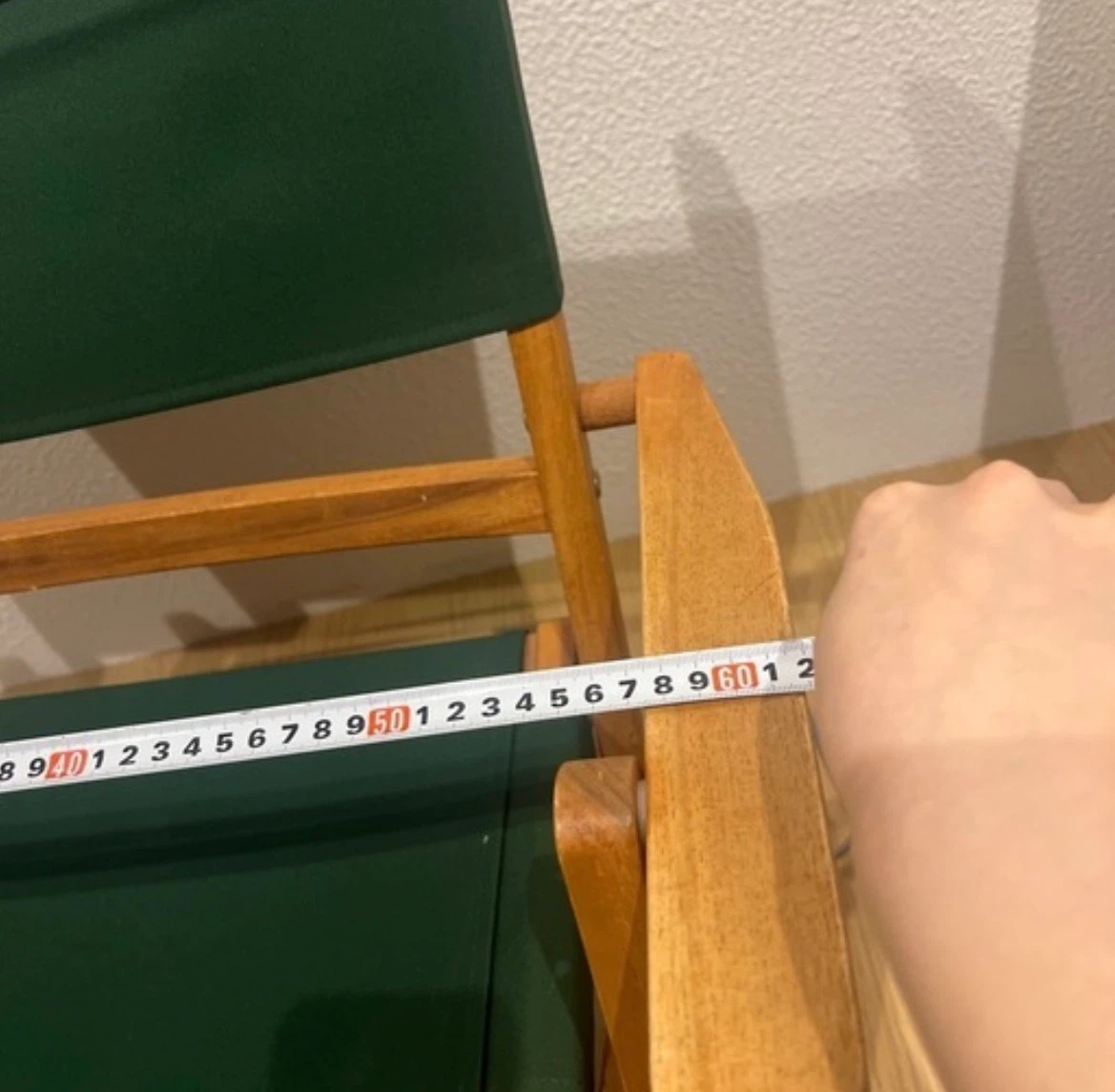 木製 折りたたみチェア ダークグリーンの写真3枚目