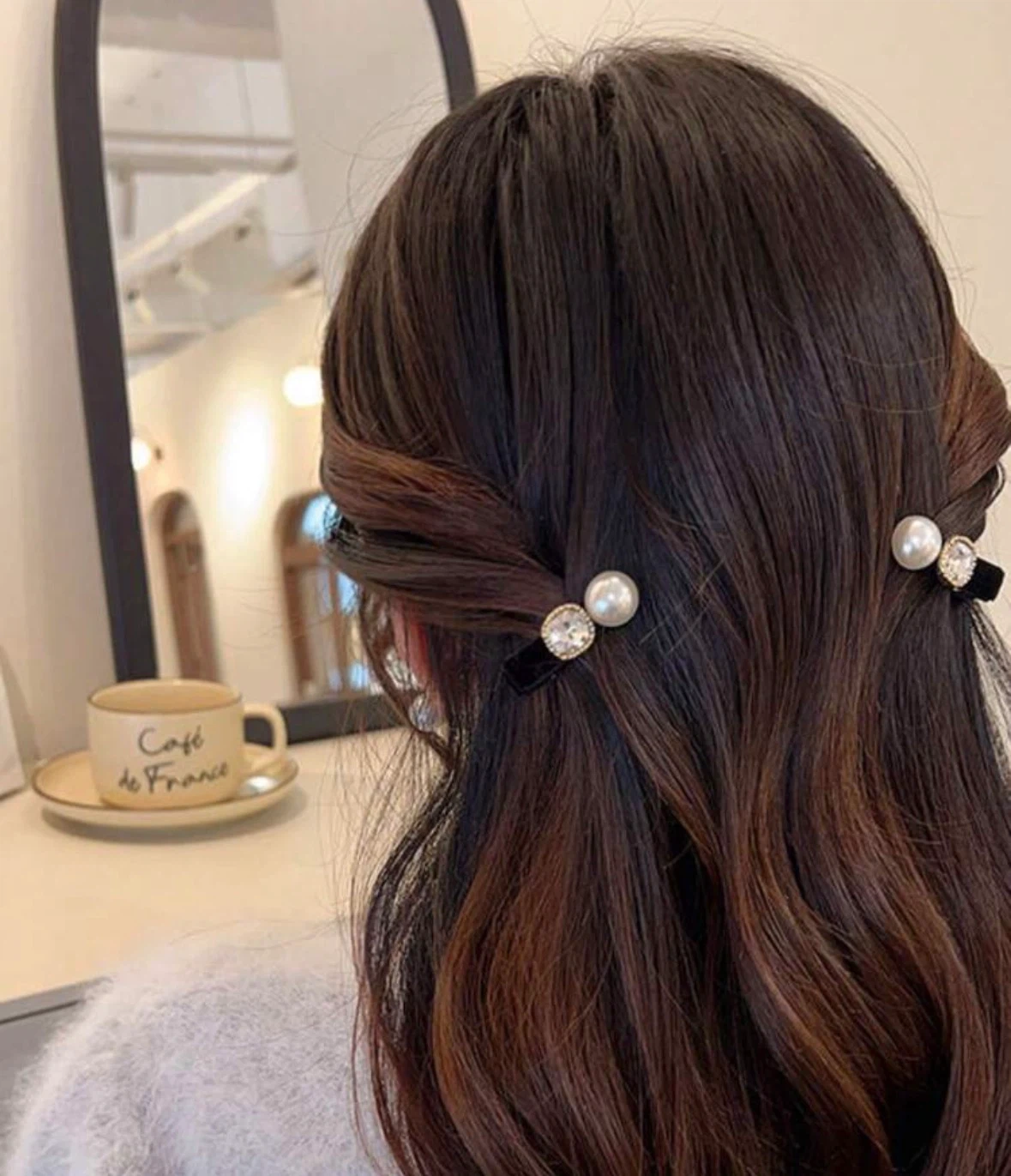 パール ビジュー ヘアクリップ 2個セット+おまけ1個