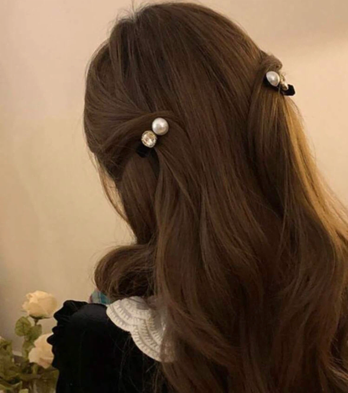 パール ビジュー ヘアクリップ 2個セット+おまけ1個の写真4枚目