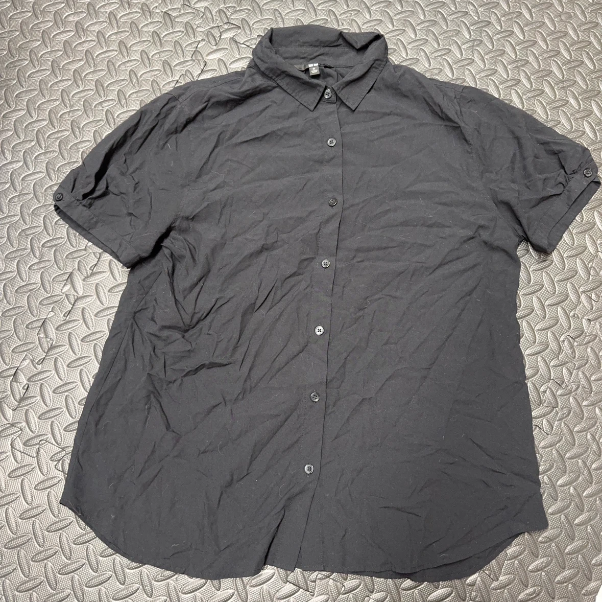 ユニクロ 半袖シャツ ブラック XL