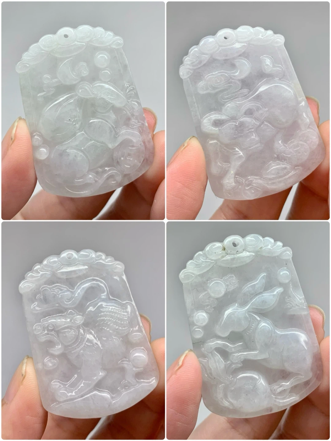 天然石 翡翠 干支彫刻ペンダントトップの写真3枚目