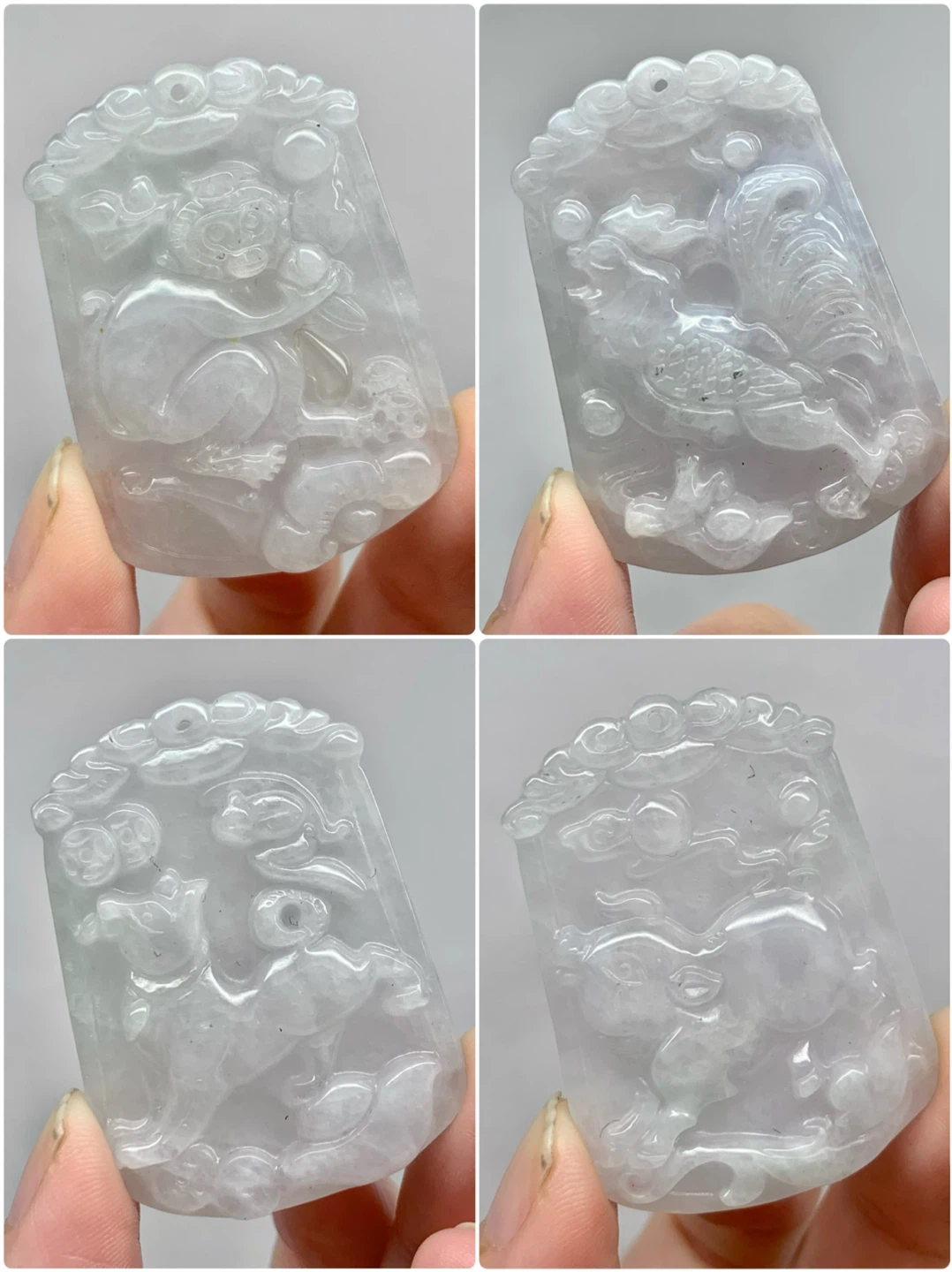 天然石 翡翠 干支彫刻ペンダントトップの写真5枚目
