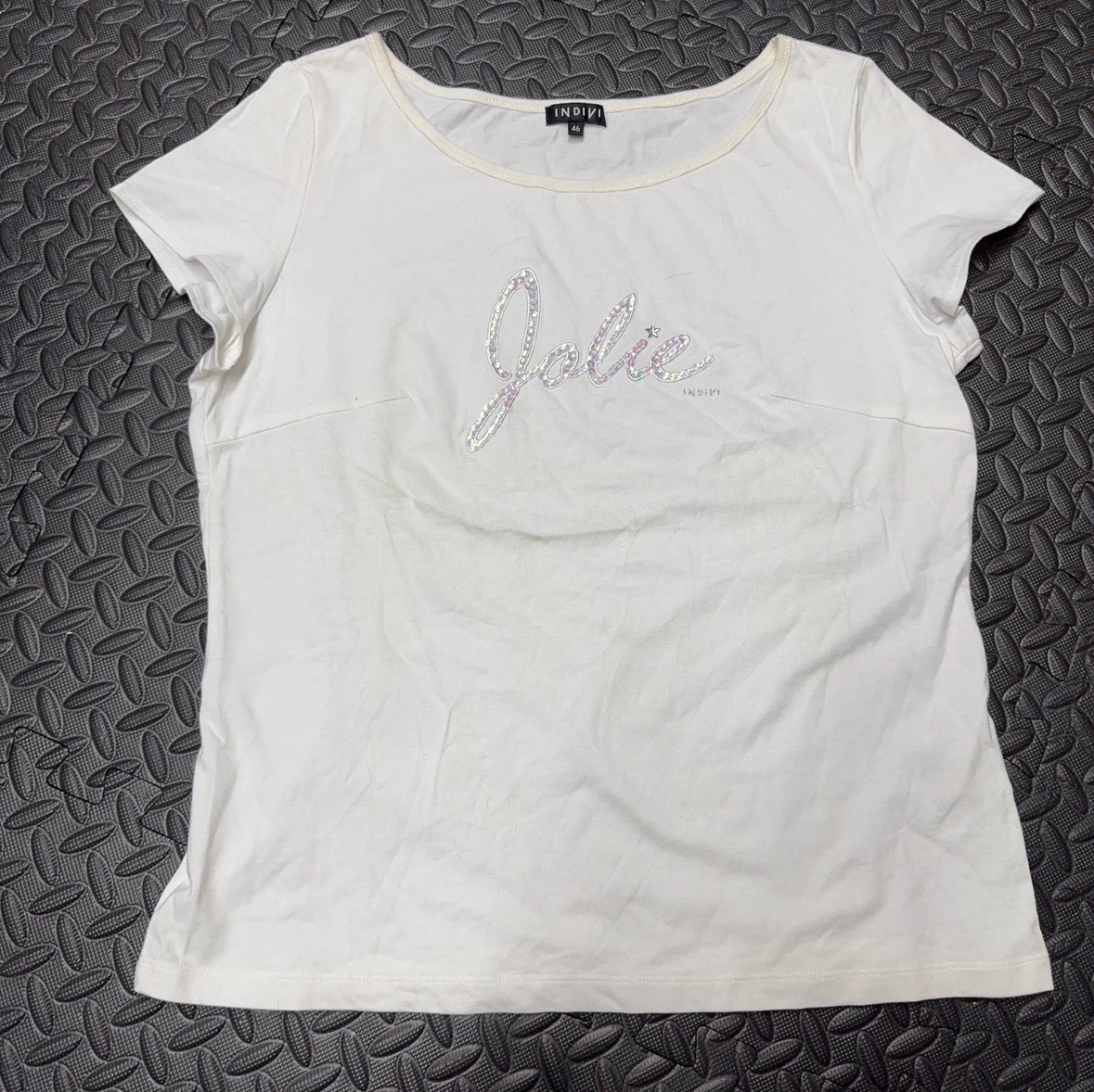 インディヴィ ロゴTシャツ 白 46サイズ