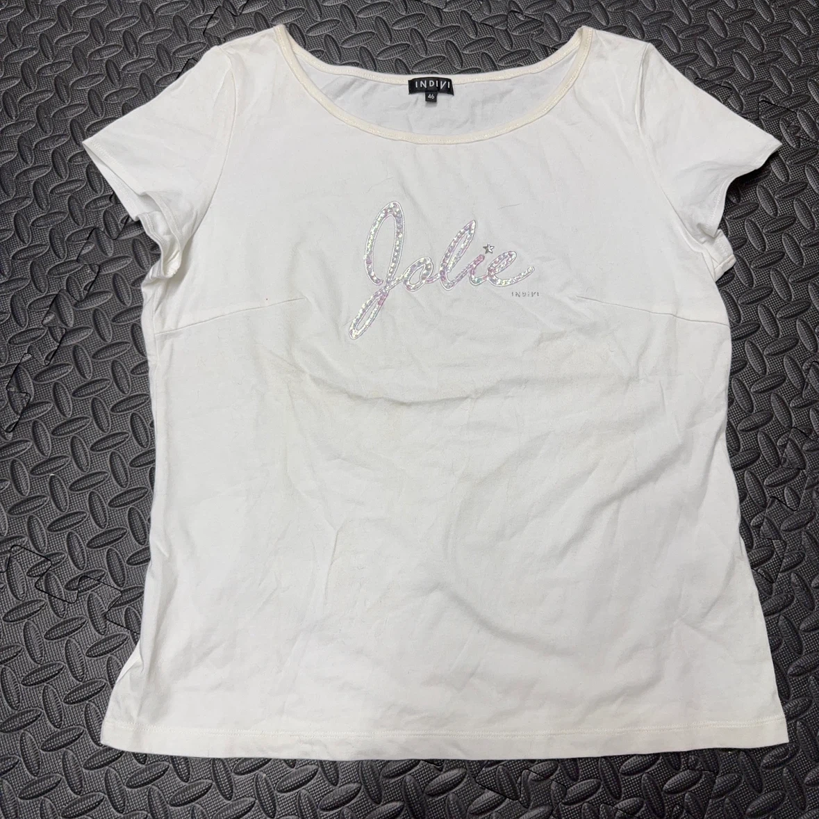 インディヴィ ロゴTシャツ 白 46サイズ
