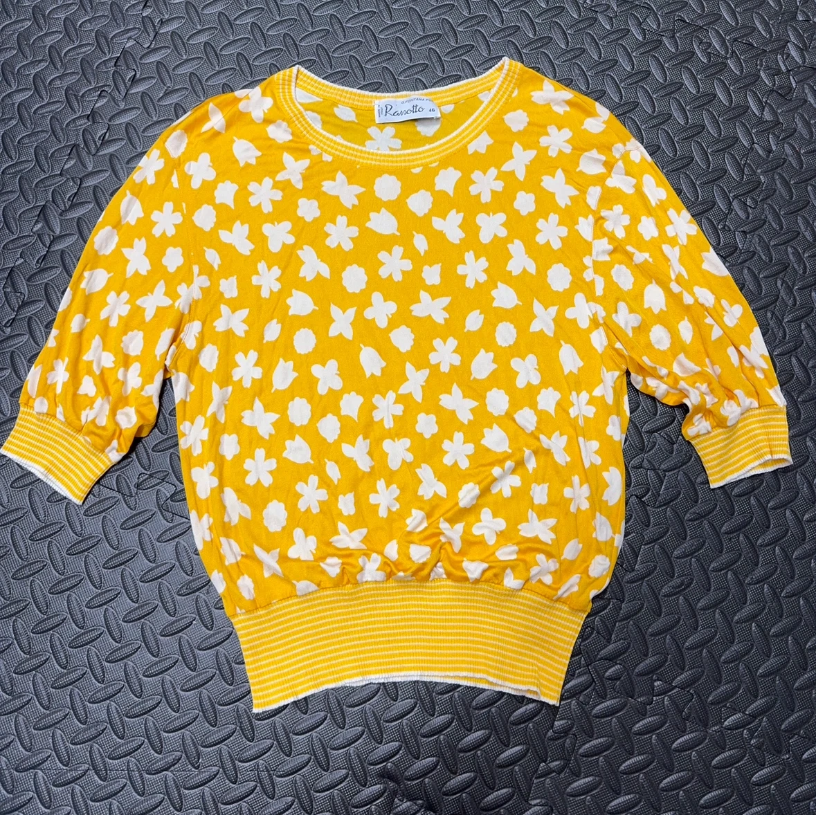 ラノット 花柄カットソー イエロー