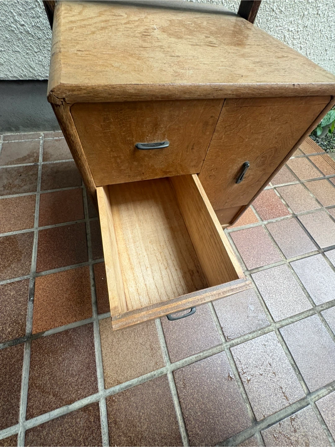 昭和　木製ドレッサー 姿見 鏡台 収納付きの写真3枚目