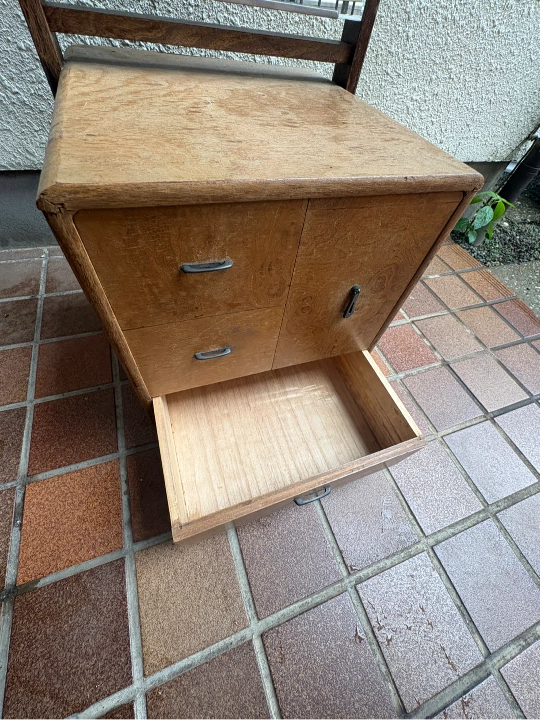 昭和　木製ドレッサー 姿見 鏡台 収納付きの写真4枚目