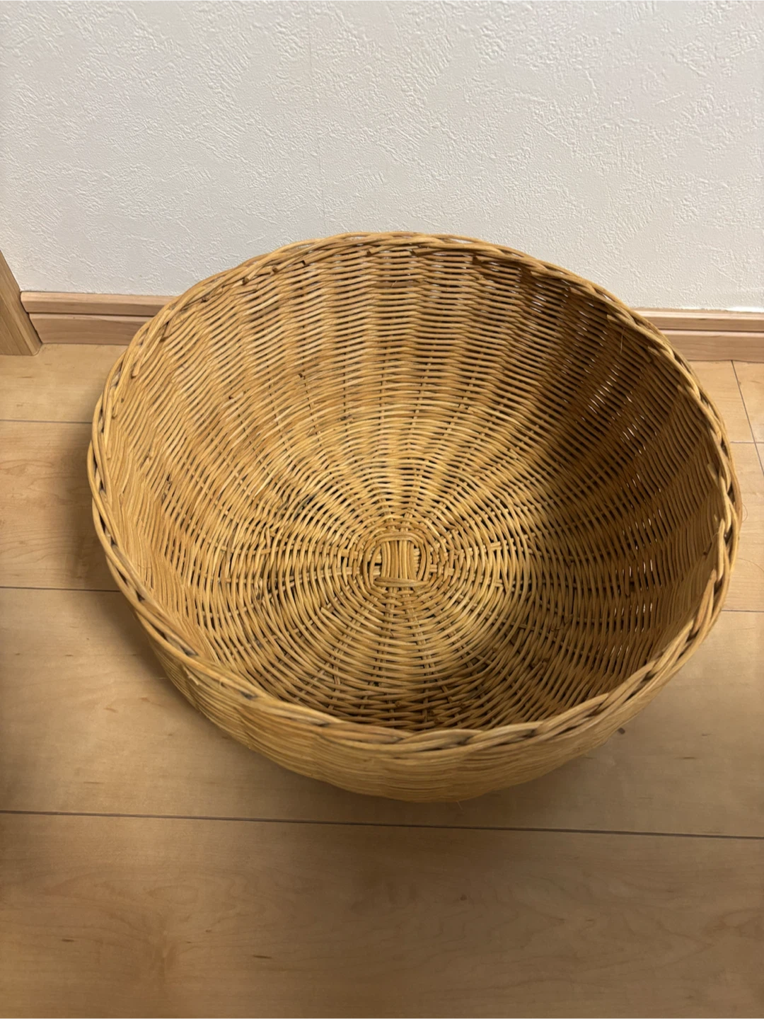 無印良品　ラタンバスケット 丸型 収納かご