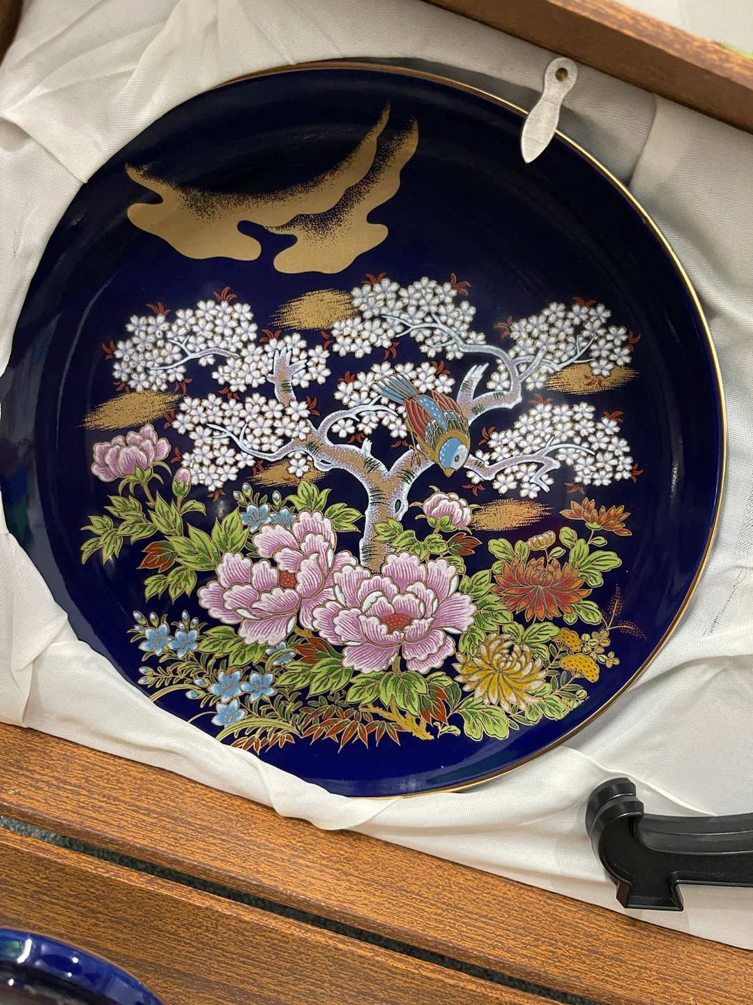 花鳥図 飾り皿 花瓶 灰皿 セット 明陶の写真2枚目