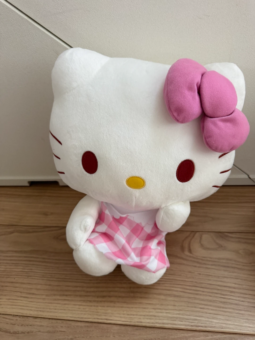 【※早めに取りに来れる方】ハローキティ ぬいぐるみ ピンクチェック
