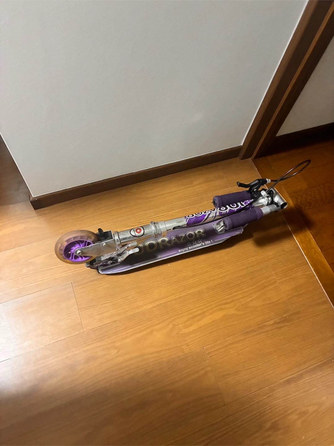 JDRAZOR キックスクーター パープル 折りたたみ式の写真5枚目
