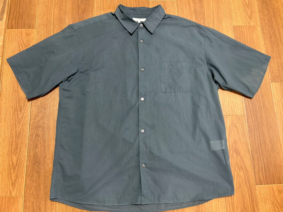 【美品】グローバルワーク カイテキサマーシャツ シアー 半袖 XL ブルー