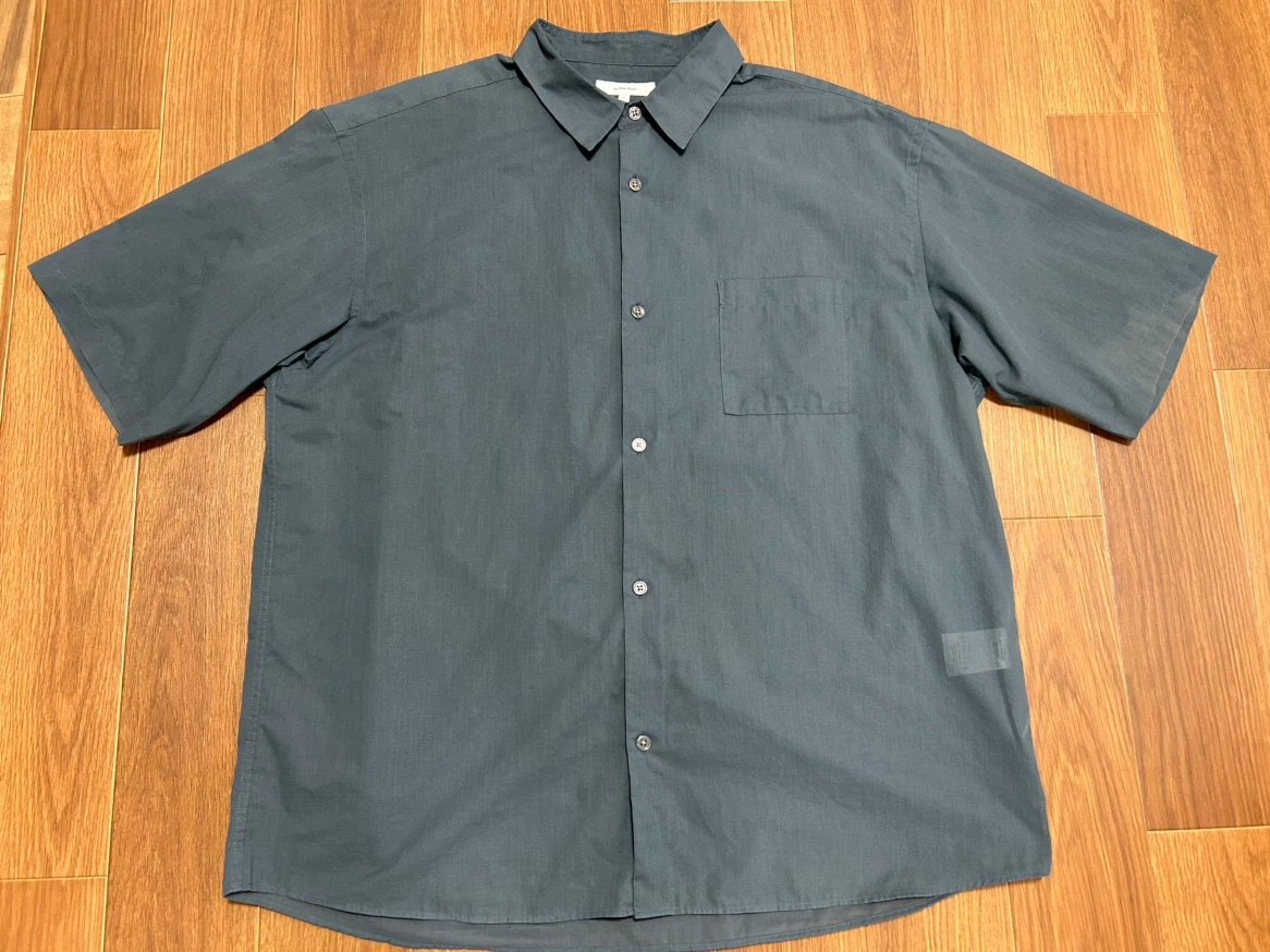 【美品】グローバルワーク カイテキサマーシャツ シアー 半袖 XL ブルー