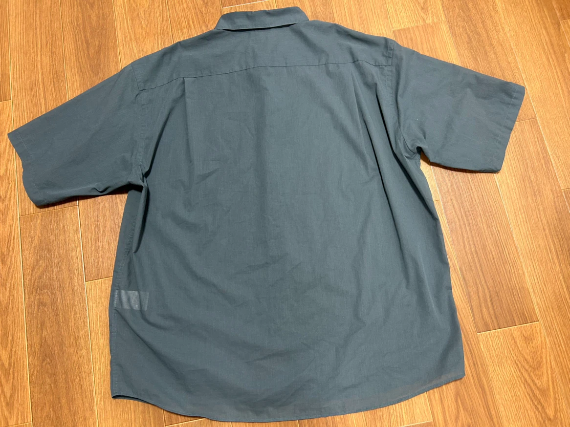 【美品】グローバルワーク カイテキサマーシャツ シアー 半袖 XL ブルーの写真2枚目