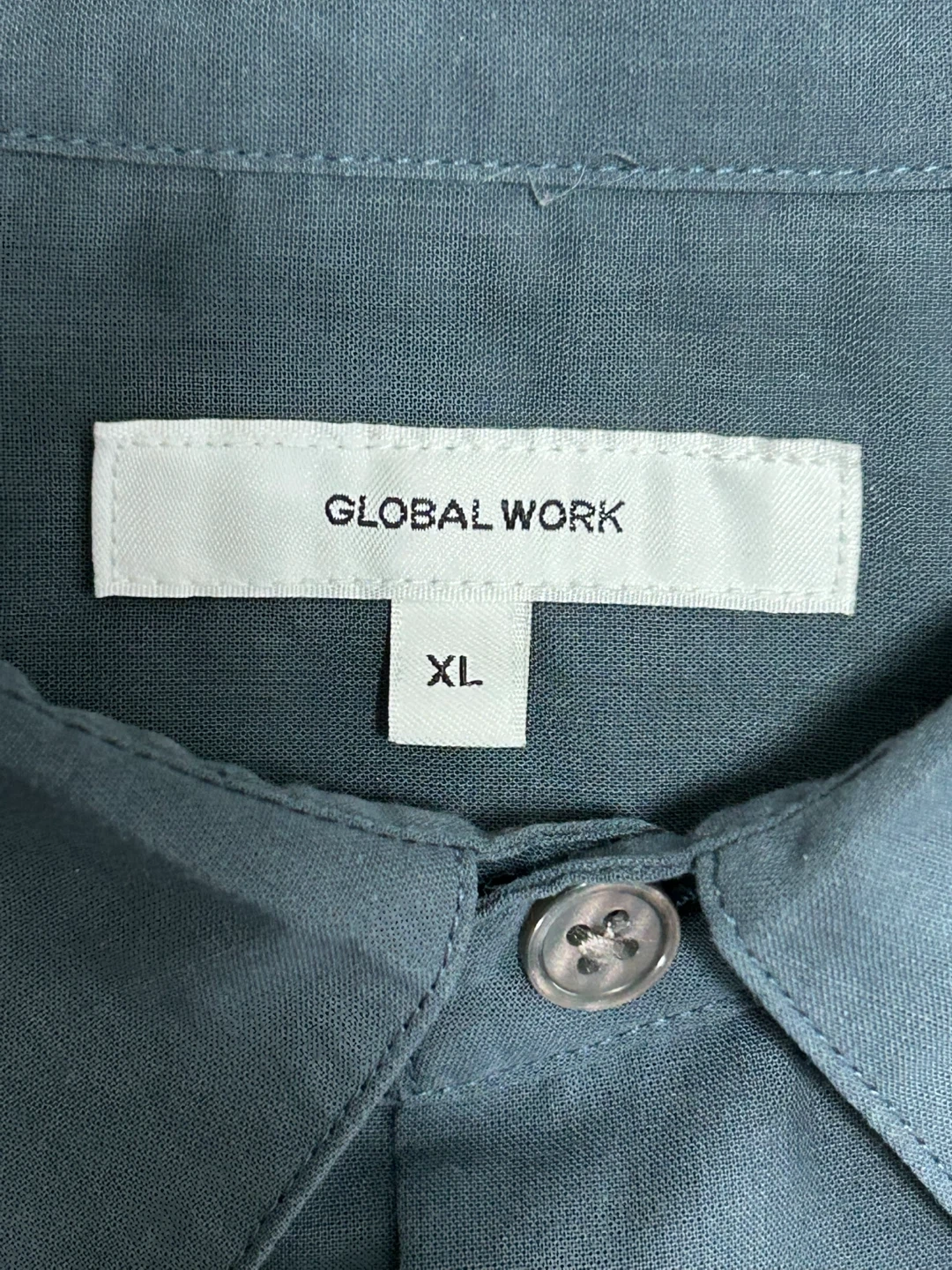 【美品】グローバルワーク カイテキサマーシャツ シアー 半袖 XL ブルーの写真3枚目