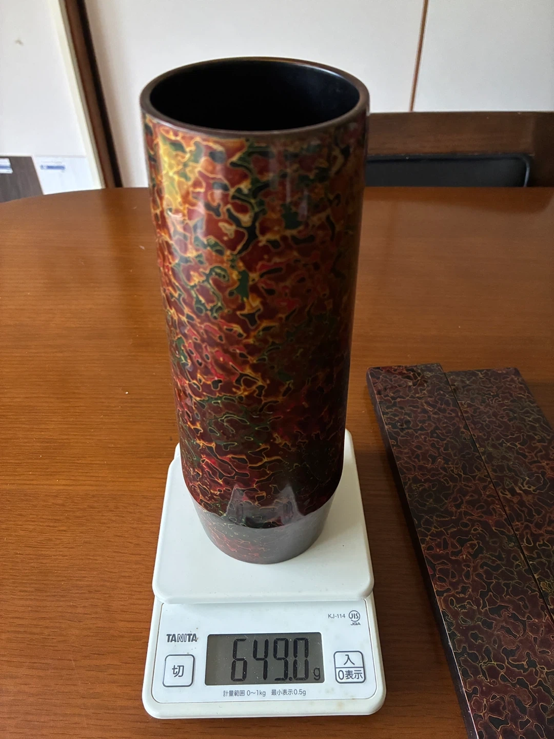 津軽塗 花瓶 花入 飾り台付きの写真6枚目