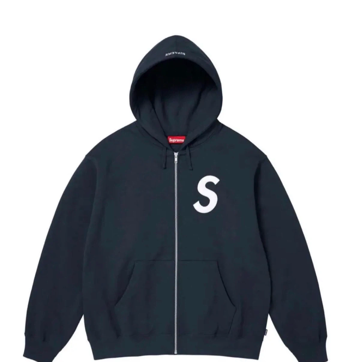 シュプリーム Sロゴ ジップパーカー ブラック navy