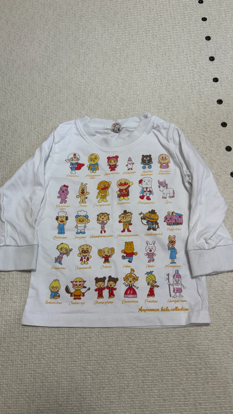アンパンマン 長袖Tシャツ 白