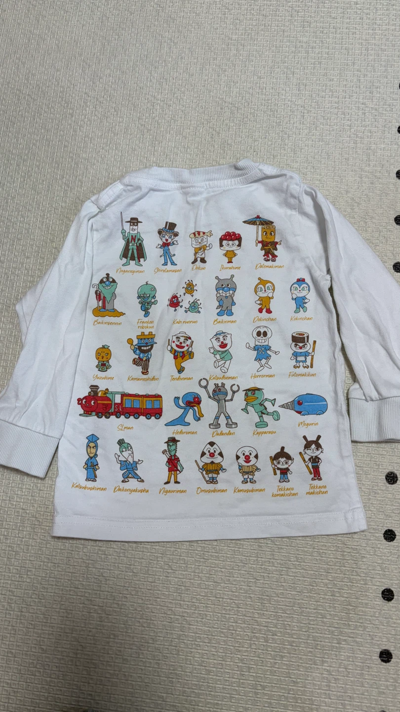 アンパンマン 長袖Tシャツ 白の写真2枚目