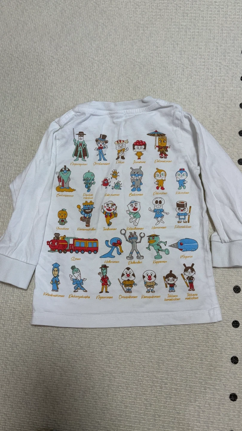 アンパンマン 長袖Tシャツ 白の写真2枚目