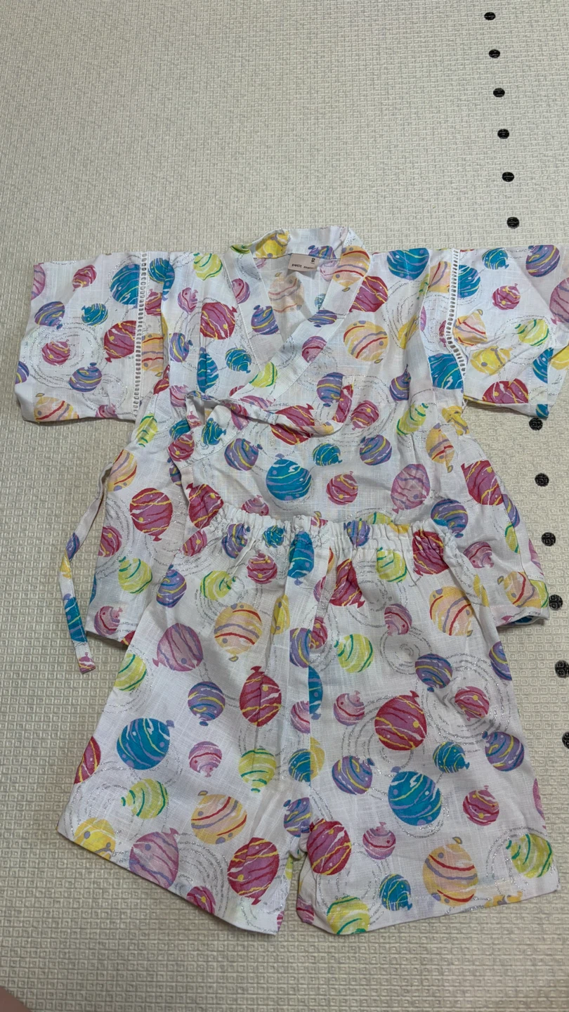 プティマイン 甚平 90cm ヨーヨー柄