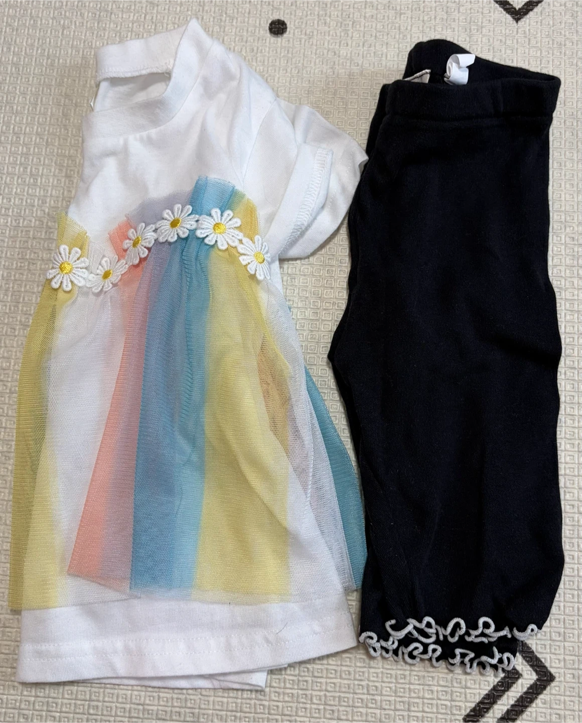 女の子用チュールトップス&パンツセット
