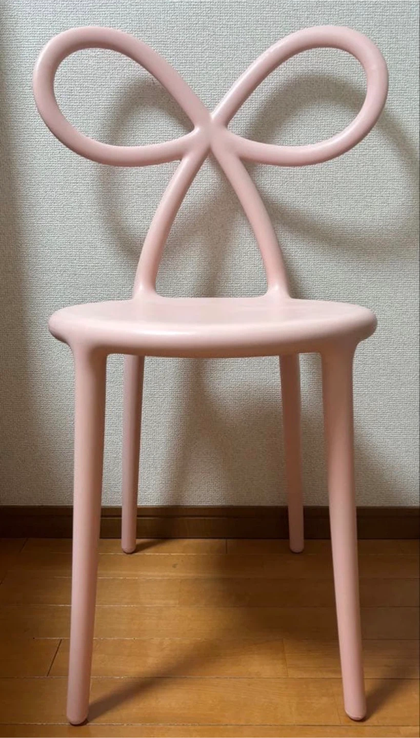 キューブー リボンチェア ピンク 椅子