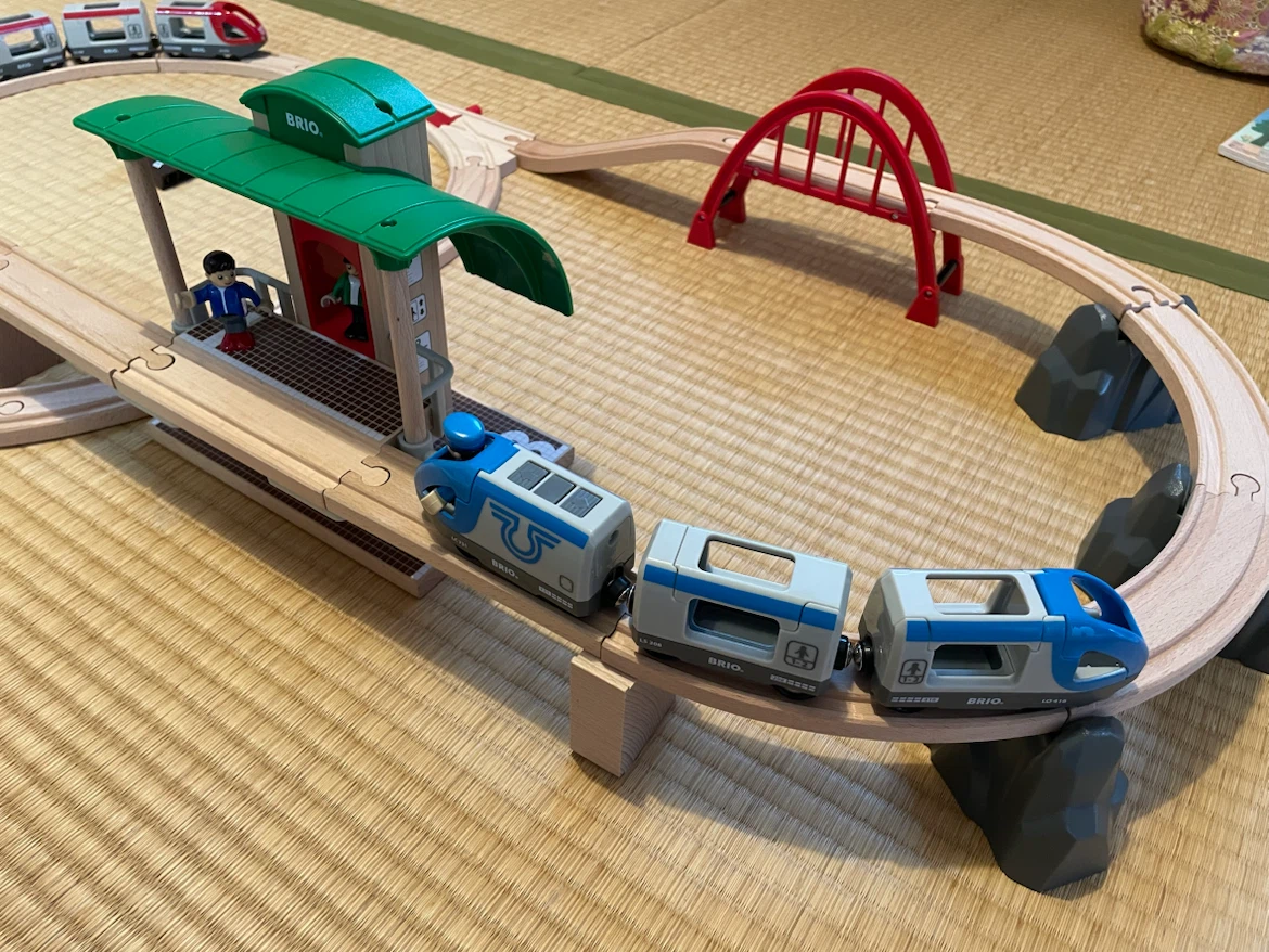 ブリオ 木製レールセット 列車 人形 駅