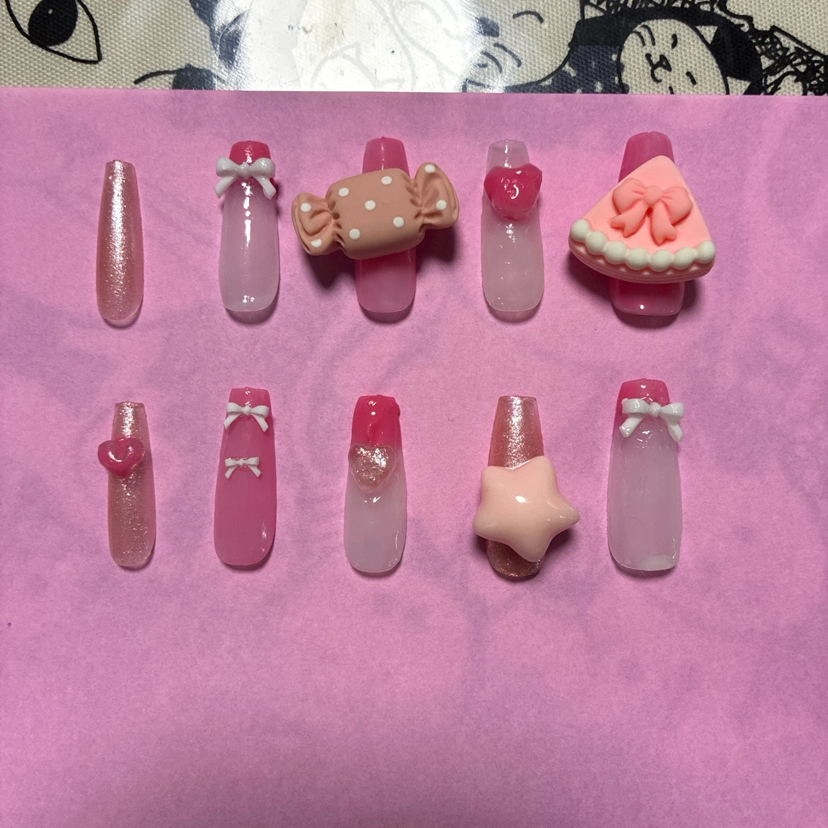 ピンク系 ガーリーネイルチップセット