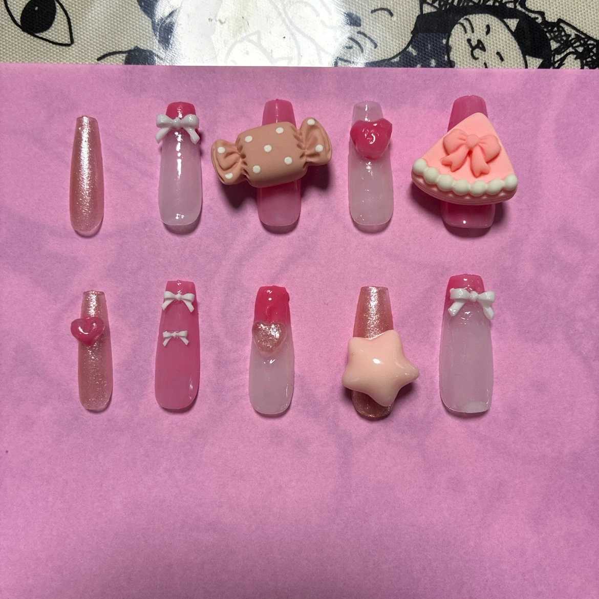 ピンク系 ガーリーネイルチップセット