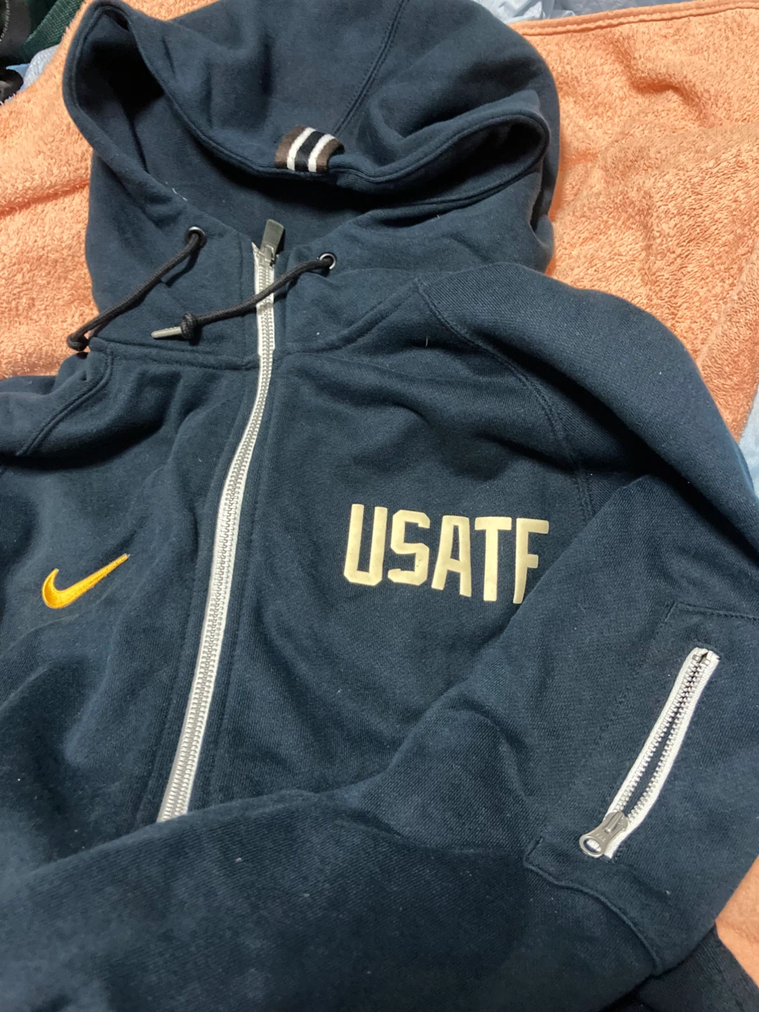 ナイキ USATF パーカー XL ダークネイビー