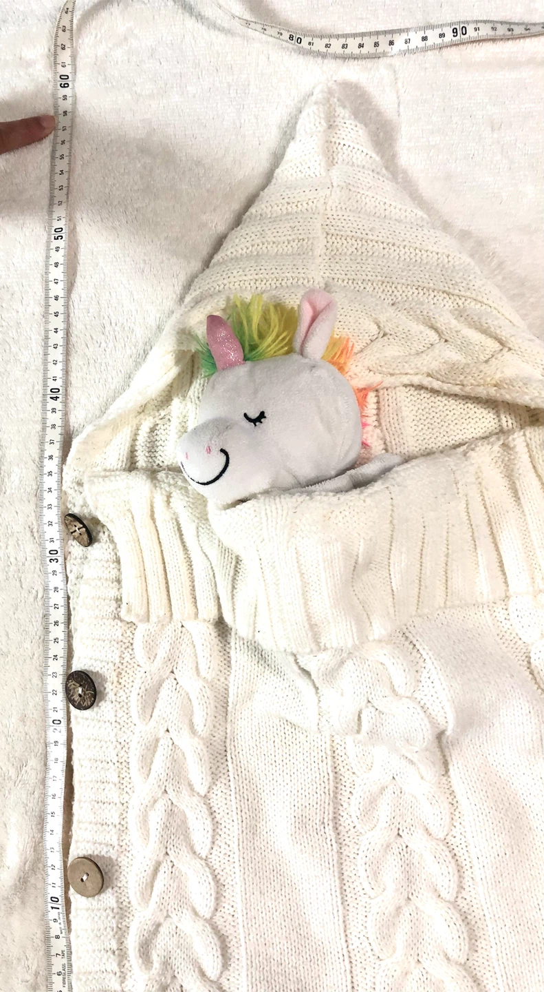 👶✨ベビー用 ニットおくるみ ホワイト🌟✨の写真5枚目