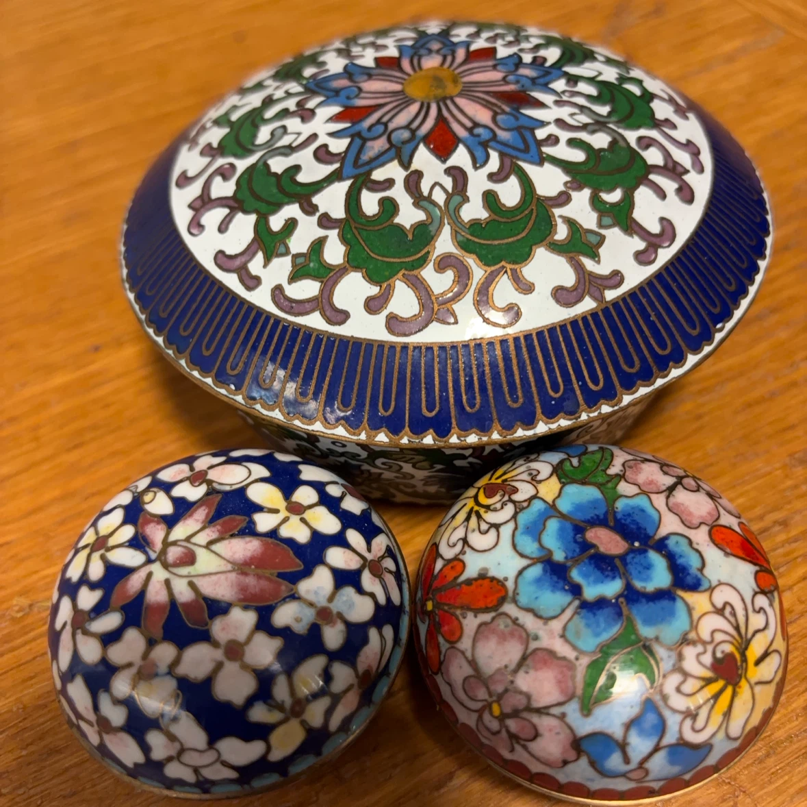 七宝焼 蓋物 小物入れ 3点セット