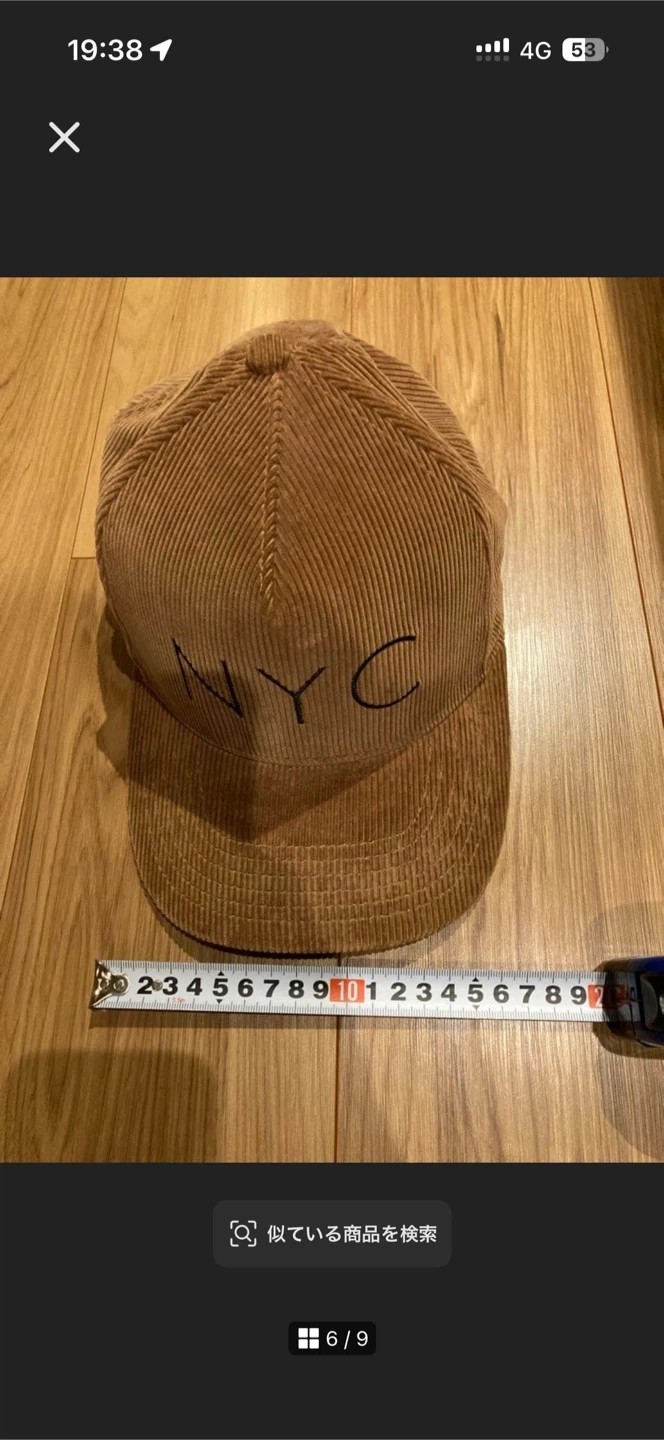 NYC ロゴ コーデュロイ キャップ ブラウン