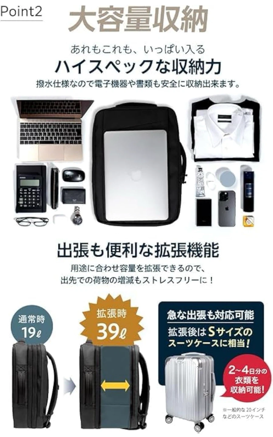 【新品未使用】 スクエア型リュックサック ビジネスリュック 防災リュックの写真4枚目