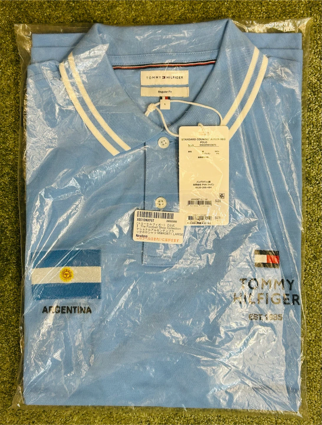 【新品未使用】 TOMMY HILFIGER ナショナルアルゼンチンフラッグポロシャツ Lサイズの写真5枚目
