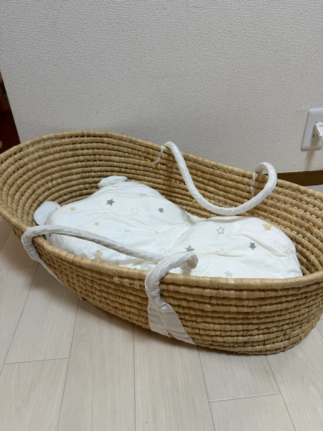 美品☆puppapupoクーファン ベビーベッド スター柄 天然コーンの写真2枚目