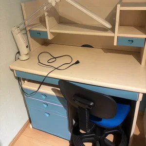 学習机 引き出し デスクセット ブルー 椅子付き