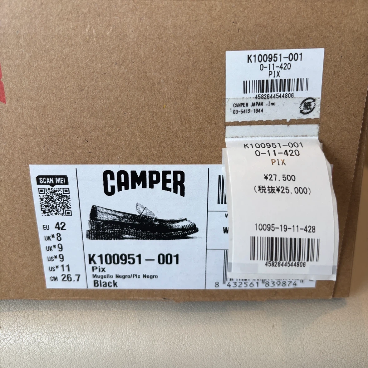 CAMPER カンペール ローファー Pix 001/Black 新同品の写真7枚目