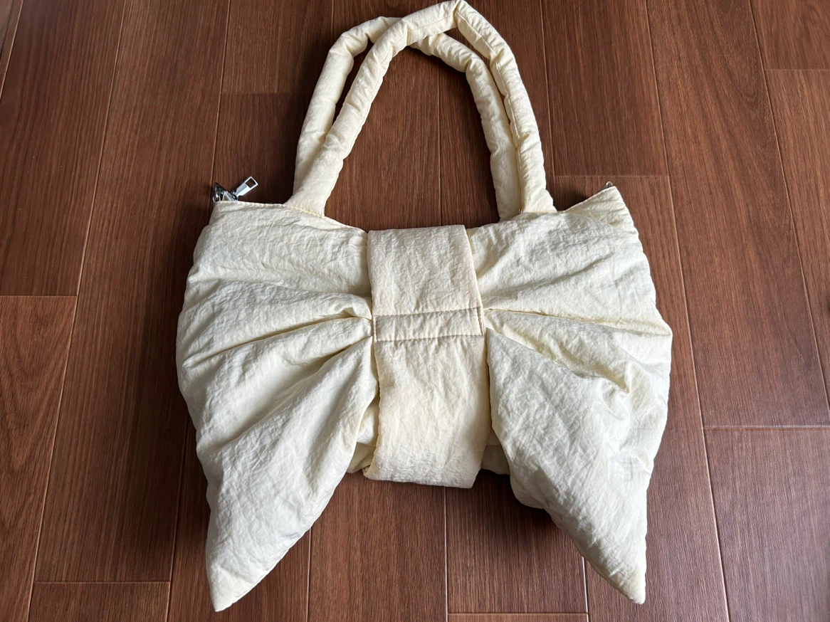 NOROMORO ビッグリボン パデッドバッグ 2way クリームイエロー