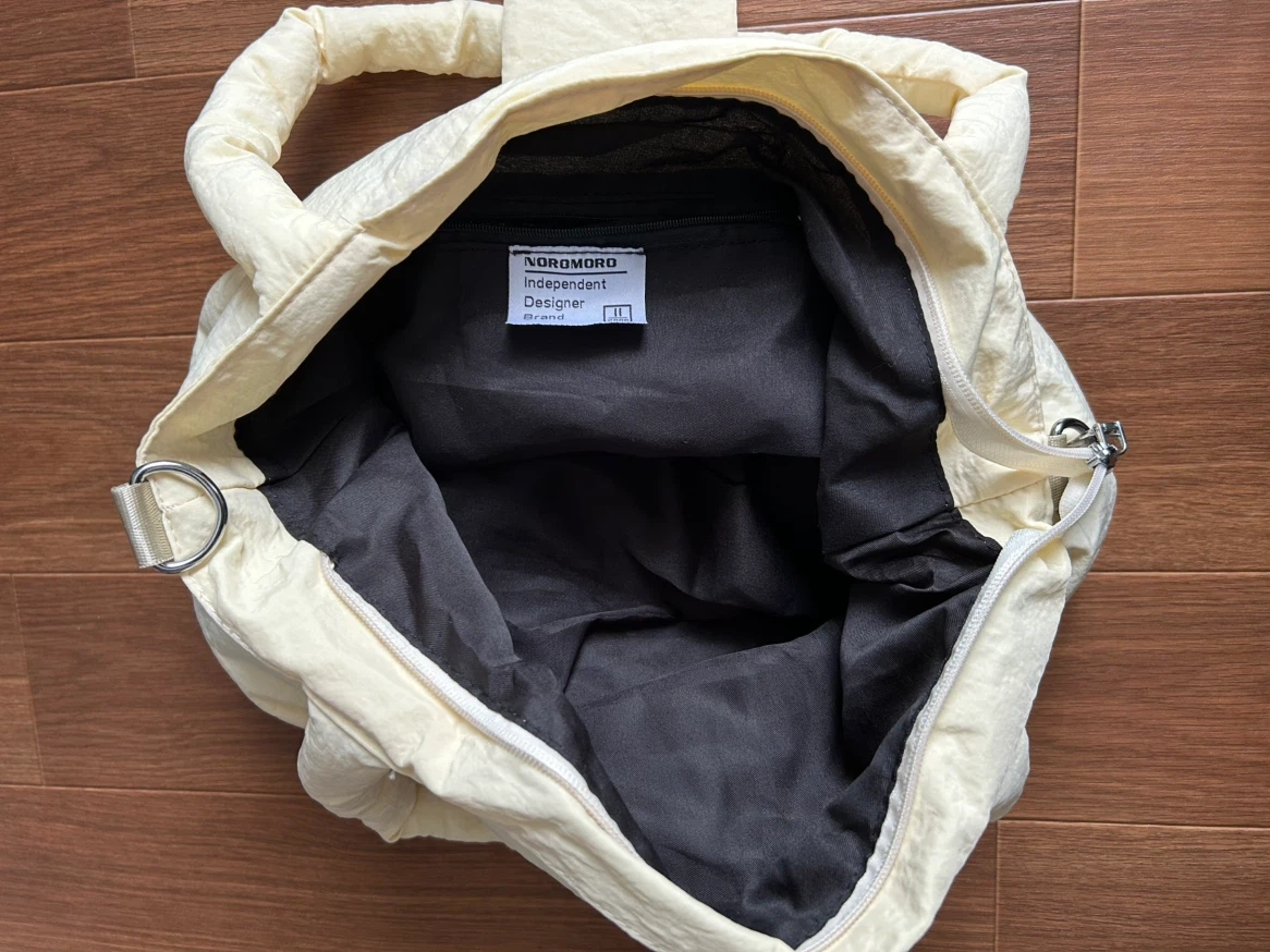 NOROMORO ビッグリボン パデッドバッグ 2way クリームイエローの写真3枚目