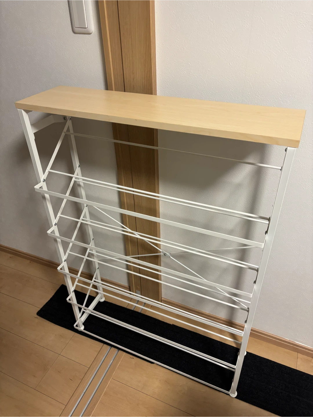 スチール製 シューズラック ホワイト