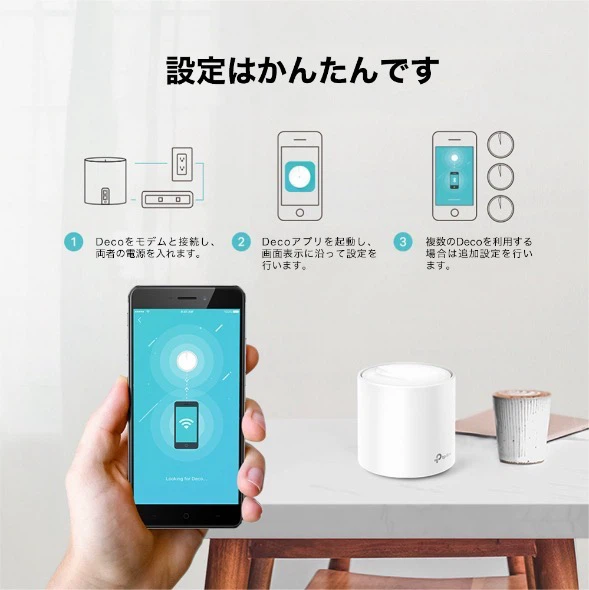 ティーピーリンク Wi-Fiルーター Deco 2台セットの写真5枚目