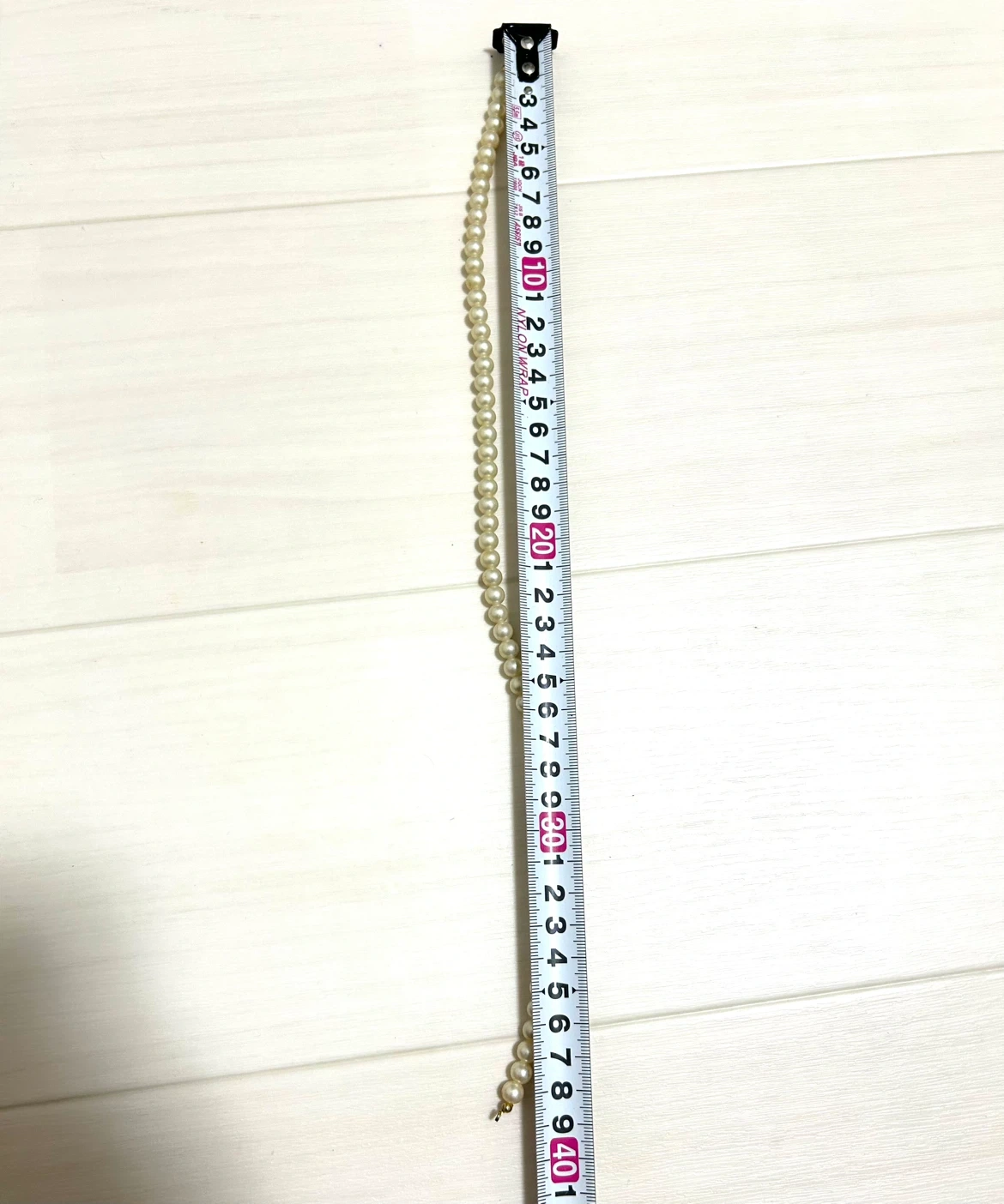 クラシック パールネックレス 全長約40cm クリーム系 冠婚葬祭・普段使いの写真3枚目
