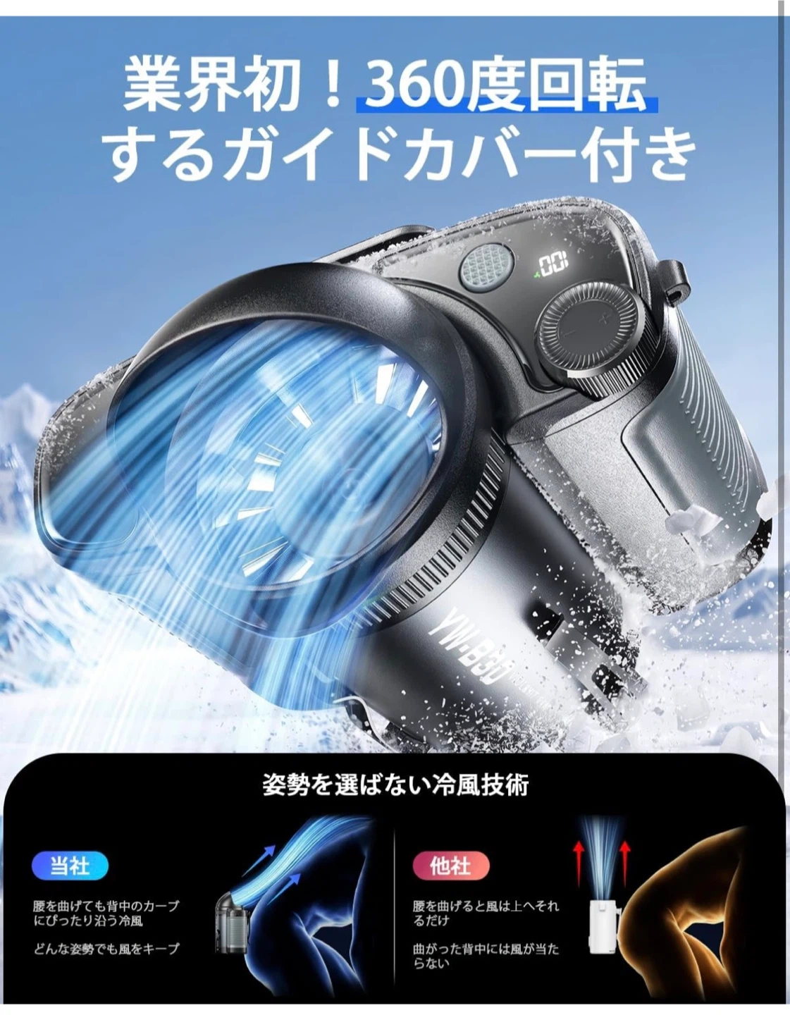 多機能ポータブルファン YW-B30 LEDライト付きの写真3枚目